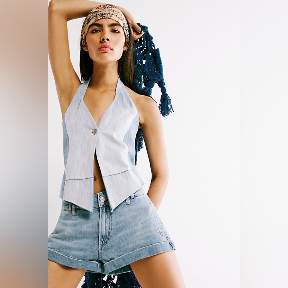 We The Free Light Blue Jean Shorts